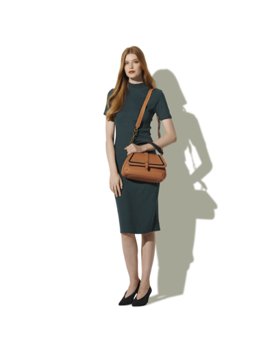 Diane de Lancel - Sac gibecière - Moyen modèle - Cuir de vachette grainé et lisse