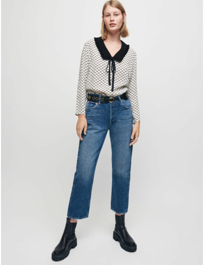 Chemise en crêpe imprimé nœuds
