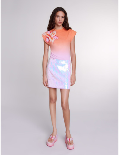 Jupe en maille à sequins