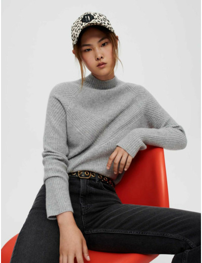 Pull en cachemire col montant