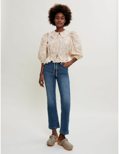 Chemise en coton imprimé petites fleurs