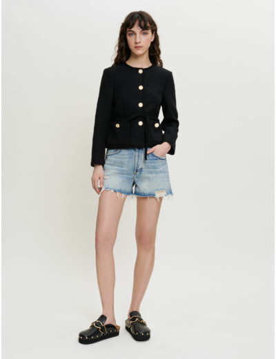 Veste ceinturée en tweed