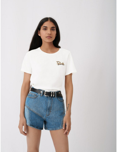 Ceinture en cuir noir et studs