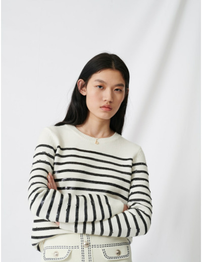 Pull marinière à sequins