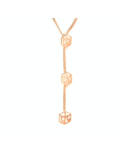 Logo Carré L mini - Collier court 3 motifs Carré L mini - Laiton