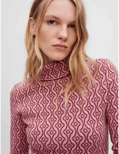 Pull ajusté en jacquard Clover Maje
