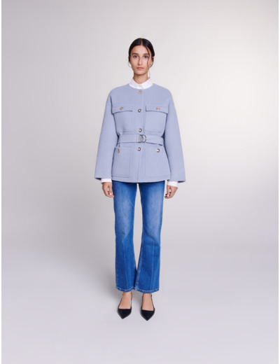 Manteau court ceinturé