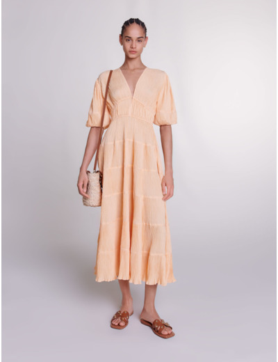 Robe longue plissée