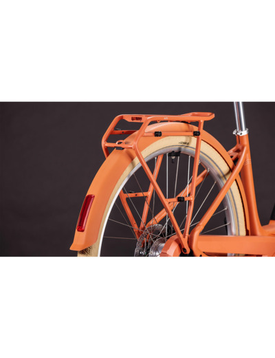 Vélo urbain électrique ARUBA HYBRID 600 Papaye/Crème