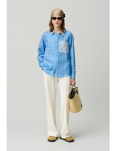 Chemise droite en soie