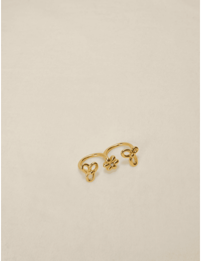 Bague double fleur