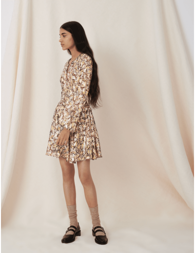 Robe en jacquard lurex imprimé animalier