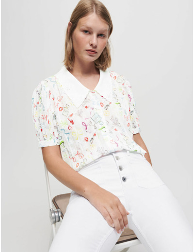 Chemise effet froisé imprimée