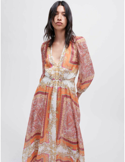 Robe en mousseline imprimé fourlard