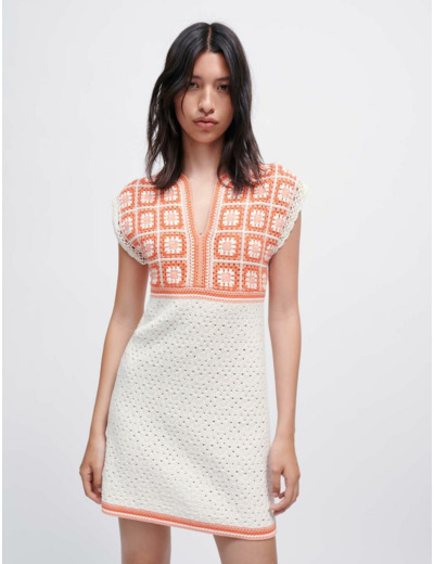 Robe en crochet bicolore
