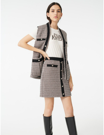 Jupe façon tweed avec lurex
