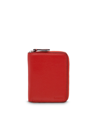 Signature de Lancel - Portefeuille zippé chargeur de téléphone - Rouge Lancel