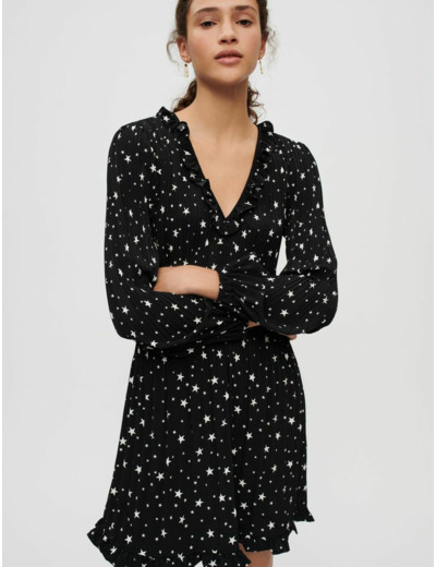 Robe fluide et plissée imprimé étoiles