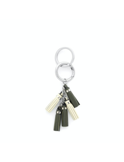 Cuir Pompon - Porte-clés mini pompons - Cuir lisse