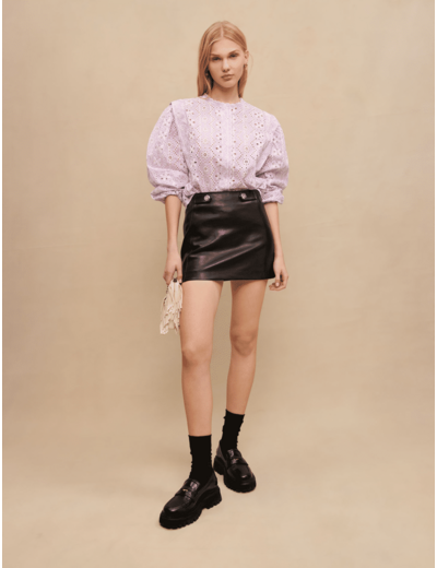 Chemise en coton brodé
