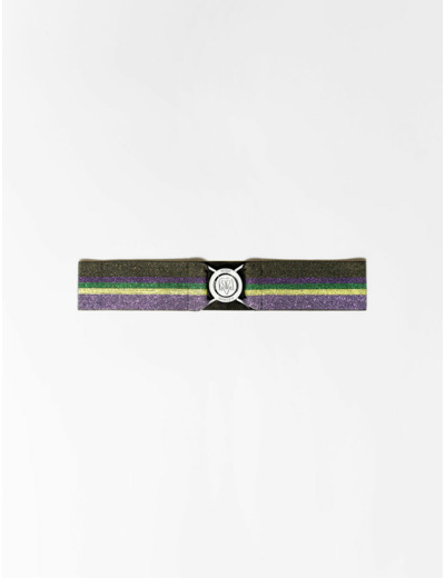 Ceinture élastique à rayures lurex