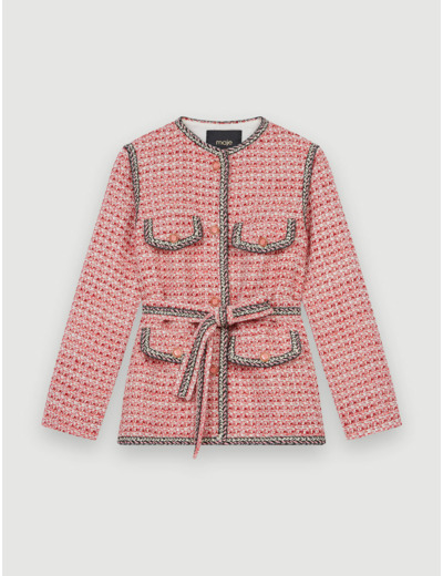 Veste en tweed à galons éthniques