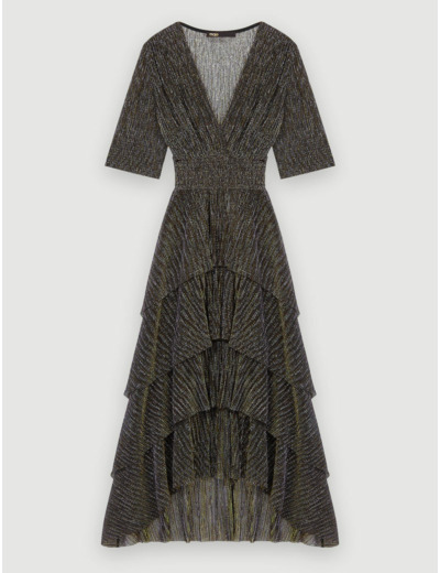 Robe en matière lurex stretch à volants