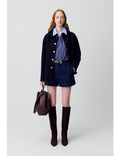 Short court denim brut