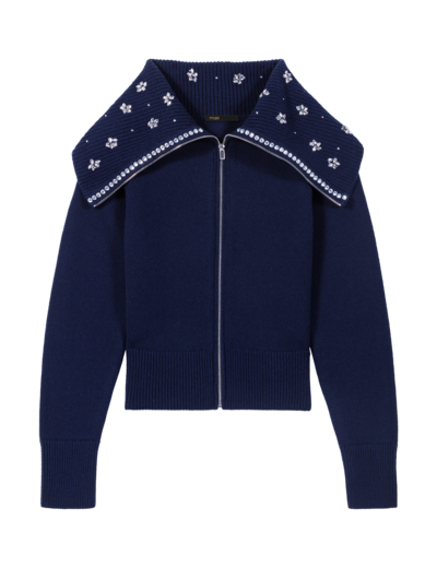 Cardigan col bijoux