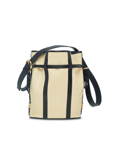 Elsa - Sac seau - Moyen modèle - Cuir de vachette embossé motif iguana garniture cuir de vachette lisse