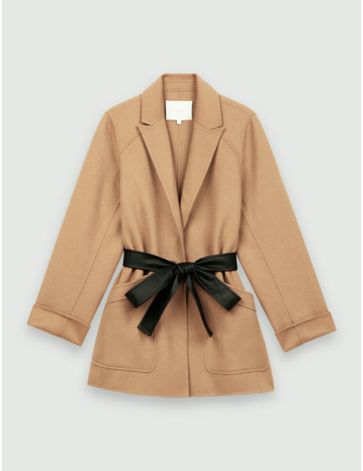 Manteau ceinturé camel
