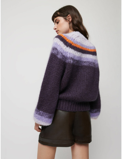 Pull en jacquard à manches larges