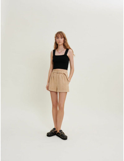 Crop top en maille à bretelles