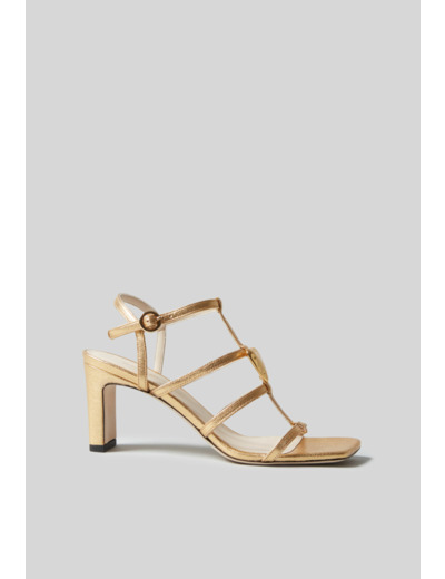 Sandales à talons cuir