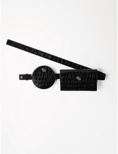 Porte-monnaie ceinture en cuir embossé