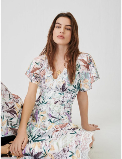 Robe foulard en jacquard imprimé