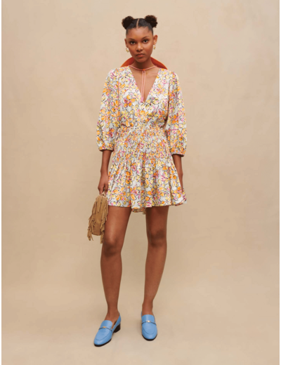 Robe courte à imprimé fleuri