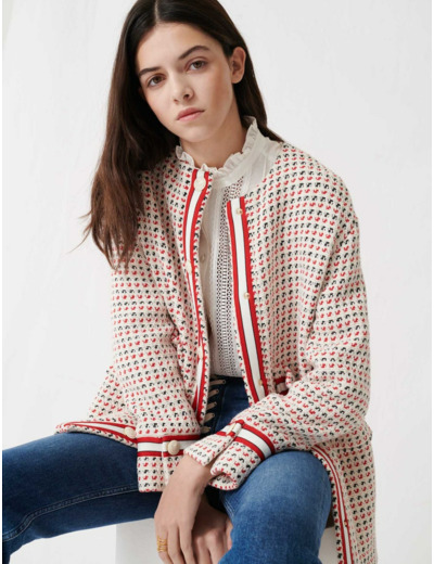 Manteau BCBG court façon tweed