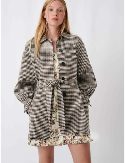 Manteau en double face à carreaux