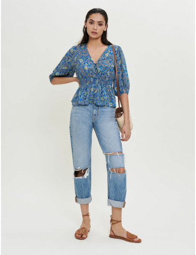 Top en viscose imprimé