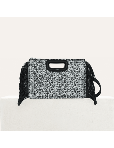 Pochette M Duo en sequins et cuir