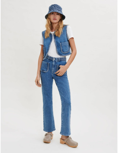 Blouson sans manches en denim