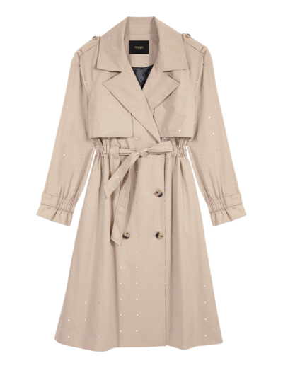 Trench clouté taille élastiquée