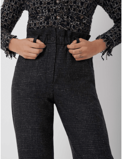 Pantalon façon slouchy à carreaux