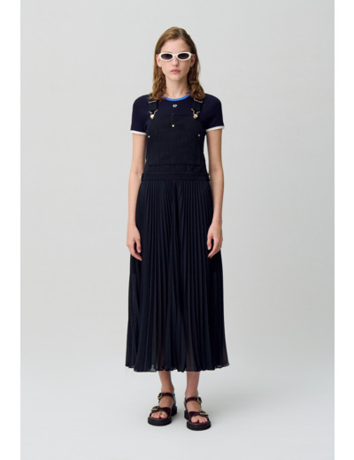 Robe longue plissée