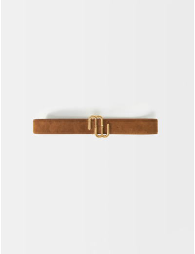 Ceinture en suédine logo Clover