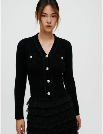 Cardigan en maille près du corps