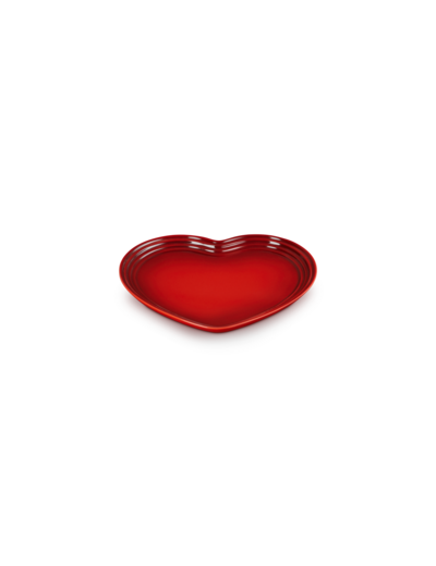 Assiette coeur en céramique cerise