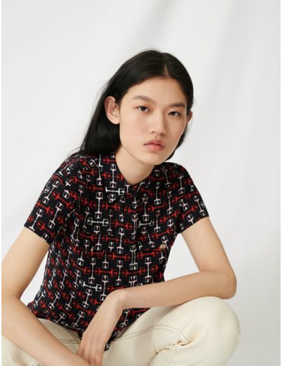 Chemise à manches courtes imprimée
