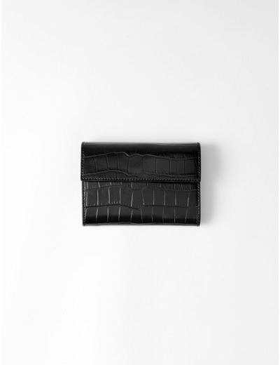 Portefeuille en cuir embossé crocodile